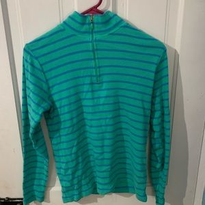 L.L. Bean striped quarter zip